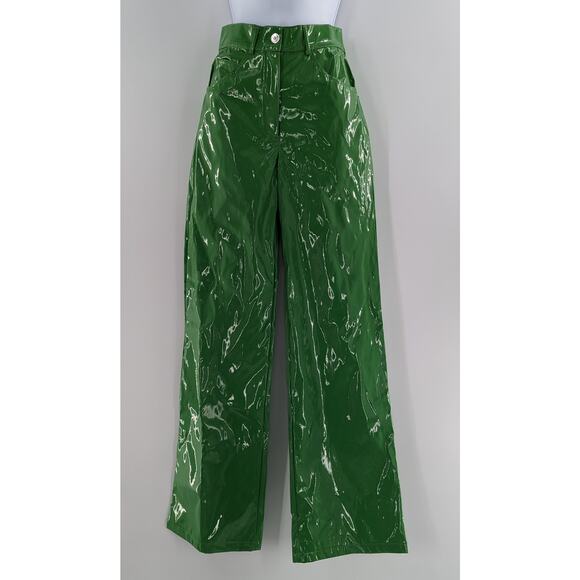 Green Pleather Vinyl Pants by Nocturne - Picture 11 of 12